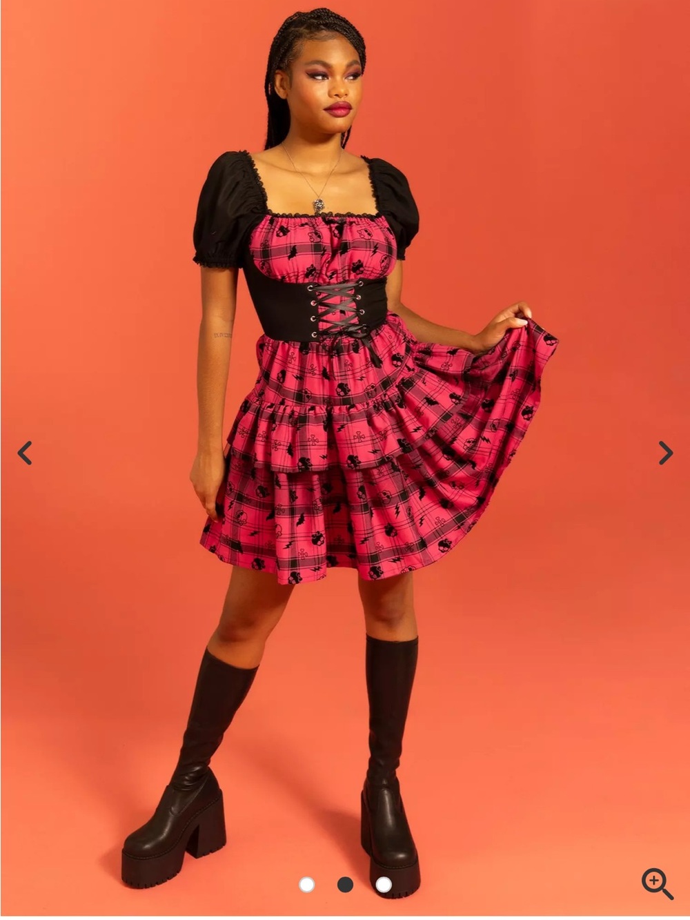 Hot Topic Monster High pink and black corset dress size Large